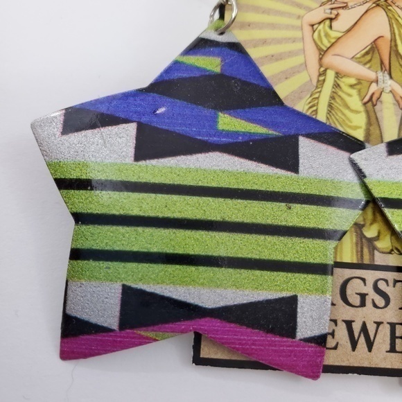 Ragstock‎ Jewelry Earrings Star Big Statement Strip - Picture 2 of 8